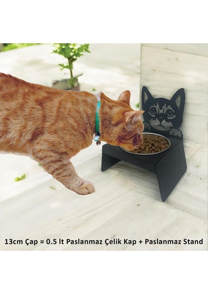 Sevimli Kedi Tasarımlı, Ergonomik Siyah Kedi ve Köpek Mama ve Su Kabı Tekli Small Model – Paslanmaz Çelik, Dayanıklı Malzeme fiyatları