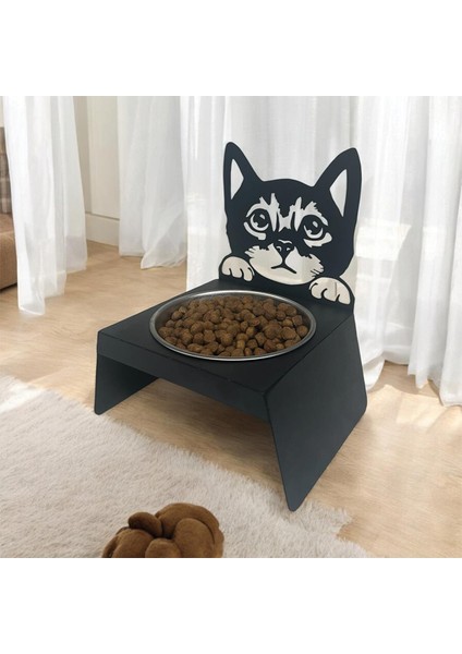 Sevimli Kedi Tasarımlı, Ergonomik Siyah Kedi ve Köpek Mama ve Su Kabı Tekli Small Model – Paslanmaz Çelik, Dayanıklı Malzeme modelleri