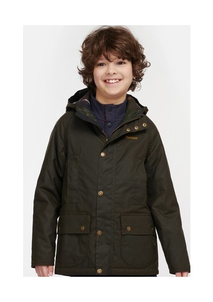 Boys Hooded Beaufort Yağlı Parka OL71 Olive