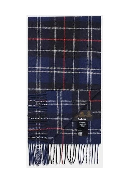 Unisex Tartan Yün Atkı (%100 Lambswool) NY11 Navy-Red