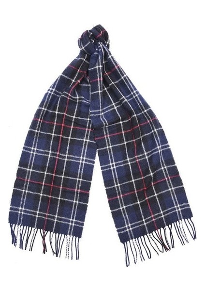 Unisex Tartan Yün Atkı (%100 Lambswool) NY11 Navy-Red