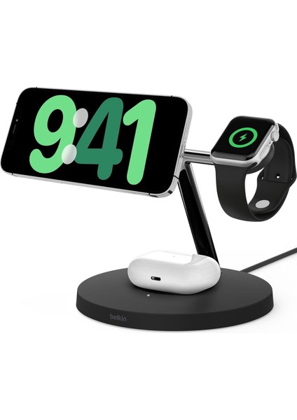 Boostcharge Pro Qi2 15W 3in1 Magsafe Şarj Standı WIZ009VFWH-V2 Siyah