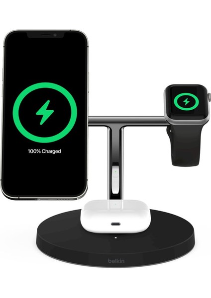 Boostcharge Pro Qi2 15W 3in1 Magsafe Şarj Standı WIZ009VFWH-V2 Siyah