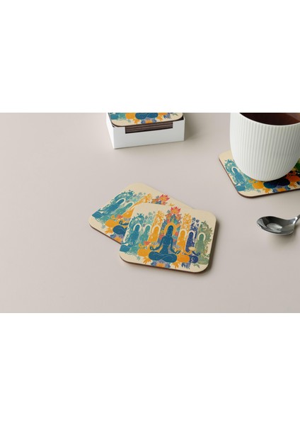 Dekoratif Bardak Altlığı Neon Desen 03