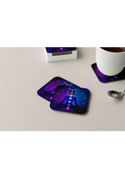 Dekoratif Bardak Altlığı Neon Desen 04