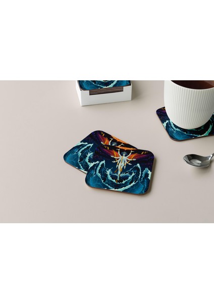 Dekoratif Bardak Altlığı Neon Desen 06