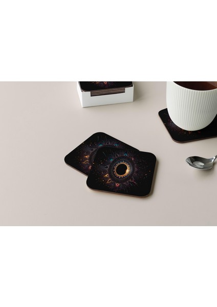 Dekoratif Bardak Altlığı Neon Desen 21