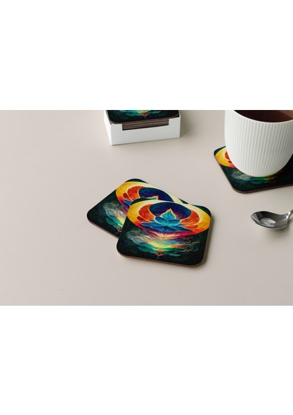 Dekoratif Bardak Altlığı Neon Desen 46