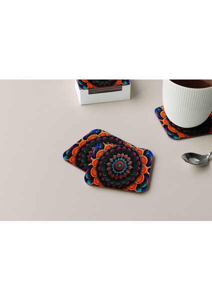 Dekoratif Bardak Altlığı Neon Desen 84