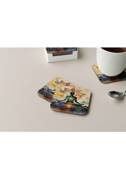 Dekoratif Bardak Altlığı Neon Desen 145