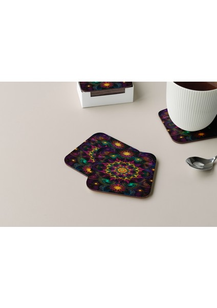 Dekoratif Bardak Altlığı Neon Desen 226