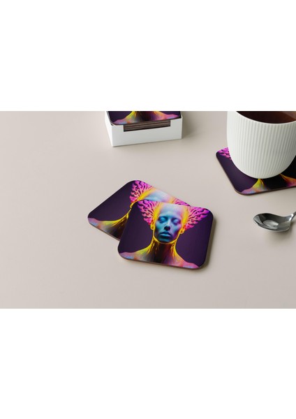 Dekoratif Bardak Altlığı Neon Desen 240