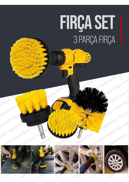 Tekno Trust 18 W PRO18PCS 115MM Pasta Cila Polisaj Süngeri,fırça Mikrofiberbez,pastacila Sünger Matkap Parlatma