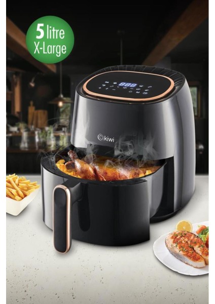 50 Hz / 60 Hz Dijital Yağsız Fritöz Air Fryer 5 Lt KAF-5536 2 Yıl 220 - 240 V Plastik C / F 5+ L Mo