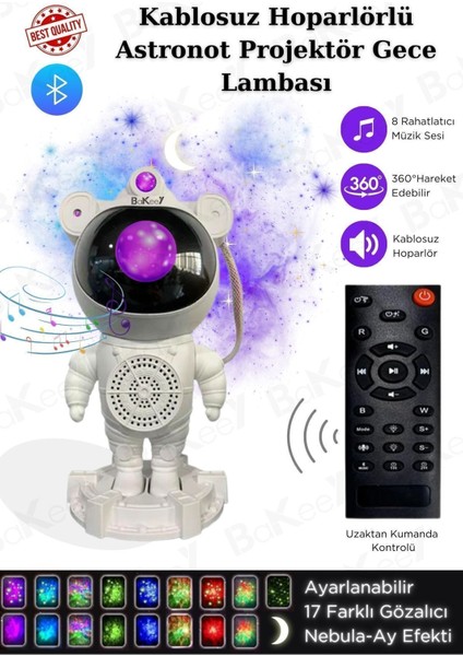Resmi Distribütör Garantili Astronot Gece Lambası Yıldızlı Projeksiyon Cihazı Tavan Aydınlatma Masa