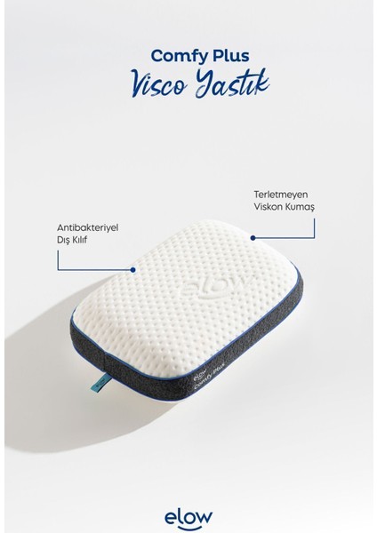 650 + gr Comfy Plus Çocuk/kamp Ortopedik Visco Yastıkk, 40 x 25 x 10 Viskon Tr: Visko-Elastik Sünger