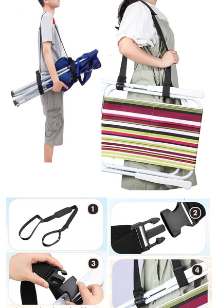 Tekno Trust 2'li Katlanır 2 Adet Kamp Piknik Sandalyesi Taşıma Kayışı Pratik Ayarlanabilir Taşıma Kemeri Siyah indirimleri