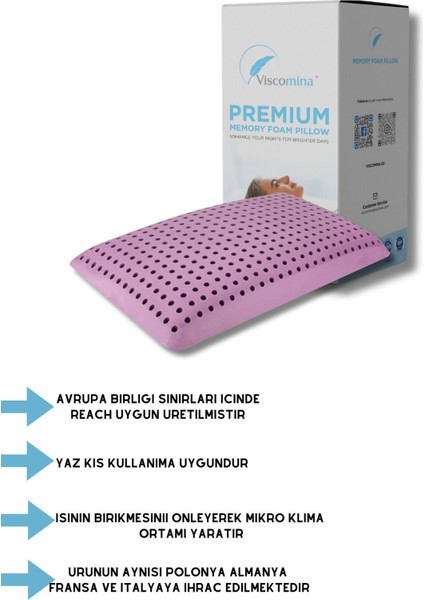 60 x 50 Ortopedik Visco Çocuk Yastığı Aroma Terapi Grubu Rahatlatıçı Çocuk Yastıgı 60X40X7.5 cm Mor fiyatları