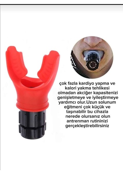 Kırmızı Breathmaximizer(Iron Lung) Nefes Egzersiz Aleti Kondisyon/dayanıklılık Geliştirici (Kırmızı