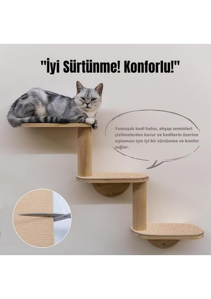 Bej Yapışkanlı Koltuk Kenarı Koruyucu Kedi Tırmalama Halısı Kedi Tırnak Bakım Halısı (50 cm x 100 C