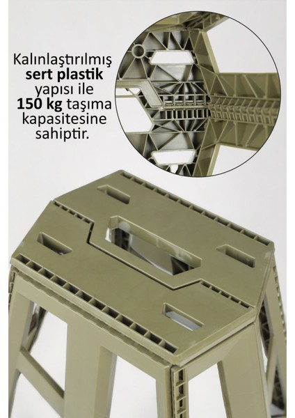 Tekno Trust Katlanabilir Portatif Taşınabilir Katlanabilir Tank Tabure Kamp Piknik Balıkçı Plaj Taburesi Yeşil