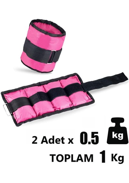 Tekno Trust 2 x 0,5 kg 0,5 kg x 2 Adet Pembe El Veya Ayak Bileği Ağırlığı + Atlama Ipi Hediyeli Pembe
