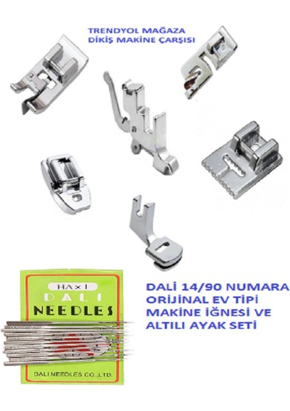 Tekno Trust Metal Dikiş Makine Çarşısı -Singer Zetina Jnme Dikiş Makine Altı Parça Ayak Seti-Dali 14 No 10 Adet