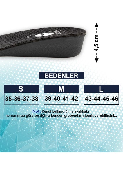 Boy Uzatma Extender 4,5 Cm Siyah Boy Uzatıcı Tabanlık 40-46 Silikon