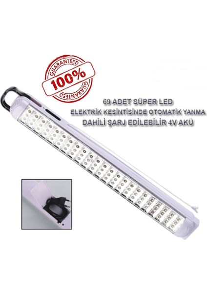 Tekno Trust Şarjlı 69 LED Li Işıldak Çekmeli Ipli Fener Şarjlı Işıldak 2 Kademeli Aydınlatma Kamp El Feneri Pil modelleri