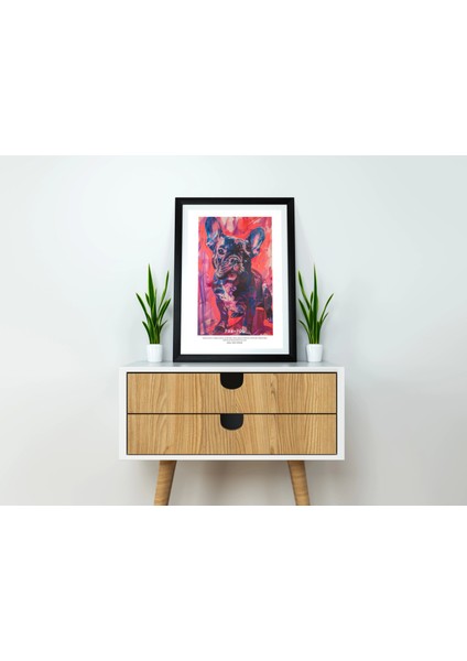 Modern Köpek Tasarımlı Dijital Baskı Tablo - Dekoratif Çerçeve Seçenekleri