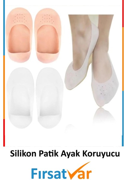 Ayak Kuruma Önleyici Topuk Çatlak Soyulma Önleyici Silikon Patik Çorap Ten Rengi 1 Çift
