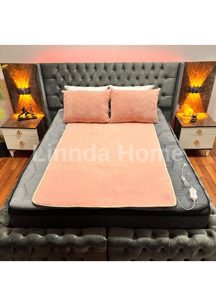 Linnda Home 120 x 150 Lux Çift Kişilik Elektrikli Battaniye Pembe Pamuklu Pembe Düz