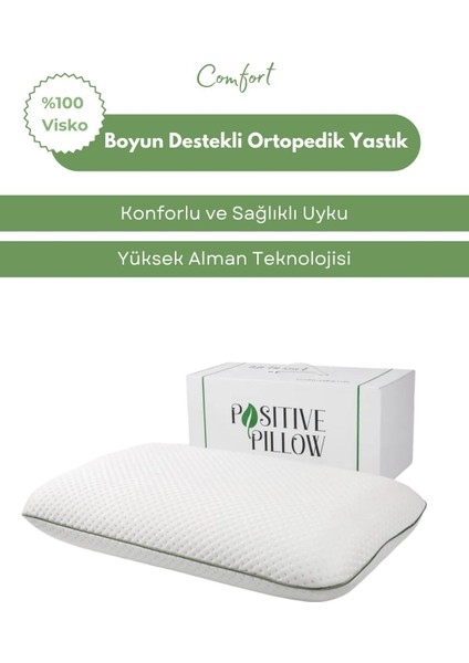 Tekno Trust 650 + gr Comfort Visco Boyun Destekli Antiyel Ortopedik Yastıkk Visko Beyaz Antiy