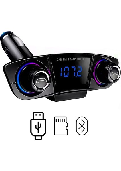 Pm-22010 Bluetooth - Sd Hafıza Kartı - Aux - Flash Bellek Fm Transmitter