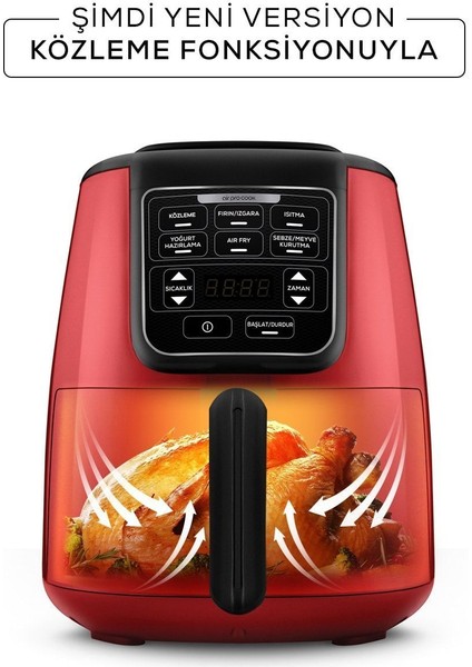 Resmi Distribütör Garantili Air Pro Cook Köz Xl Airfryer Fritöz Ruby 4 Kişilik 220 - 240 V Plastik