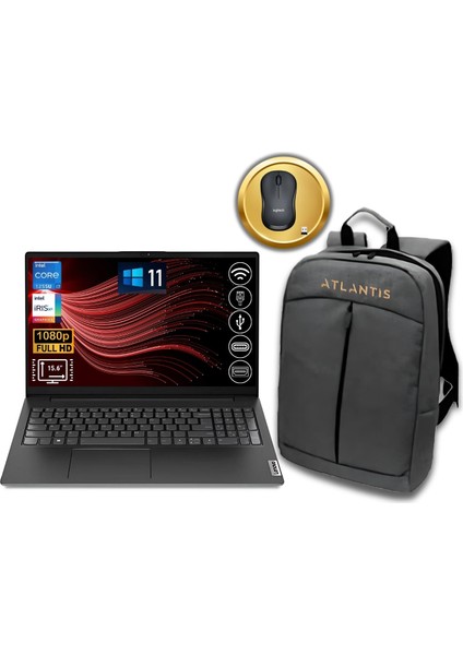 V15 İ7-1255U 24GB 512GB M.2 SSD 82TT0055TX ATL41 15.6'' W11PRO Notebook+Çanta&mouse