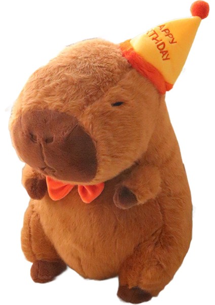 Capybara Ş Dekorasyonu Kı Çocuklar Şkinler Şapkalı 23CM (Yurt Dışından)