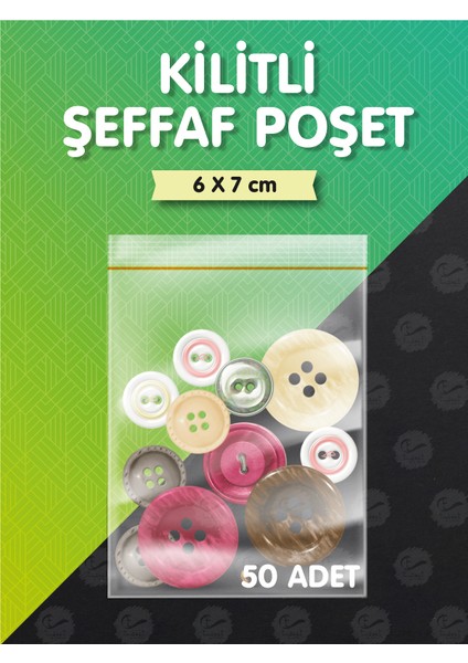 Kilitli Torba 6x7 cm 50'li Şeffaf Kilitli Poşet Kına Çerez Kuruyemiş VB.POŞETI-T1070