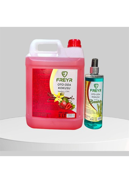 Ev Araç Ortam Kokusu 5 Lt+400 Ml (Vanilya Çilek-Özel Bambu)