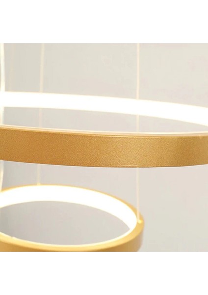 Gold / Ada / 60-40 cm / 3 Renk Işık / Sarkıt Avize /