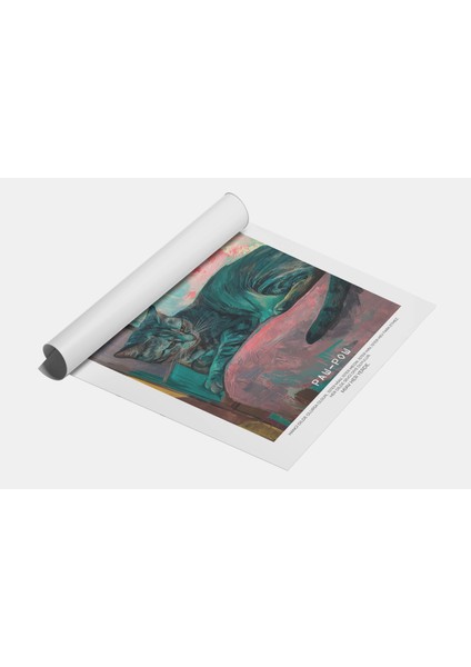 Sanatsal Kedi Görseli - Modern Dijital Baskı Poster