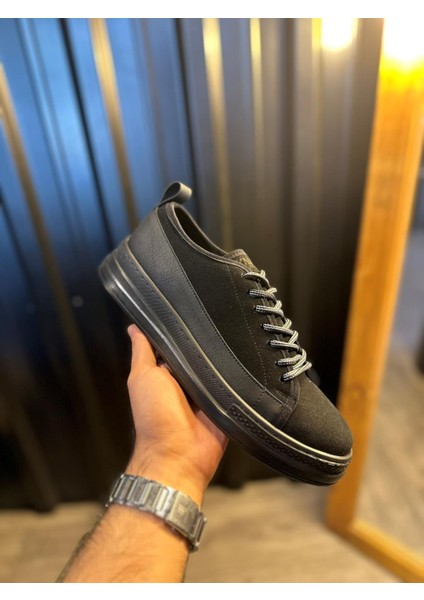 Sneakers Ayakkabı 010 Siyah Süet (Siyah Taban)