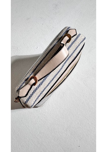 Marna Mavi Bej Çizgili Askı Detaylı Çanta fiyatları