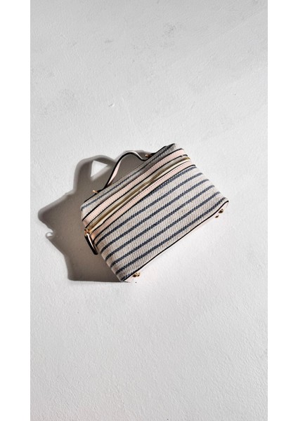 Marna Mavi Bej Çizgili Askı Detaylı Çanta fırsatları