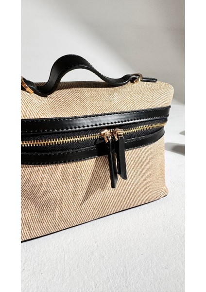 Marna Bej Siyah Fermuarlı Askı Detaylı Çanta fiyatları