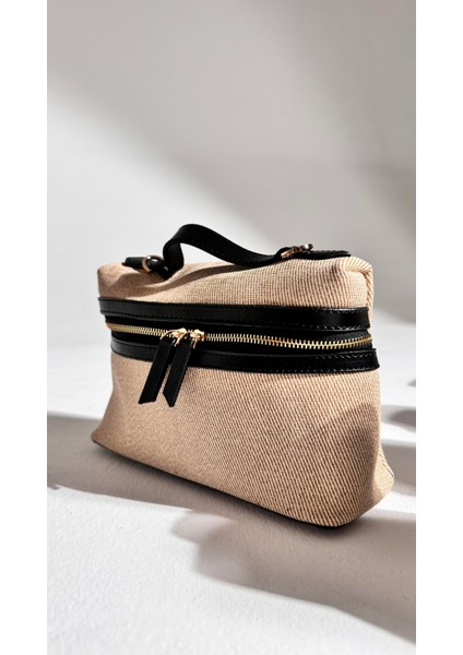 Marna Bej Siyah Fermuarlı Askı Detaylı Çanta modelleri