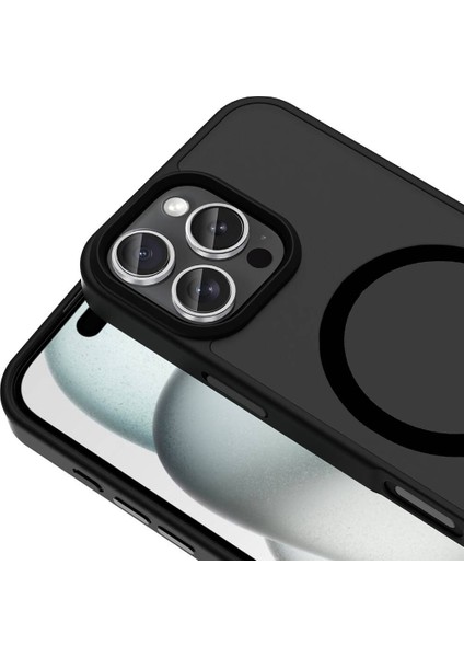 Cepustik Telefon Aksesuarları Apple iPhone 16 Pro Max Kılıf Magsafe Şarj Özellikli Mat Arka Yüzey Sio Kılıf