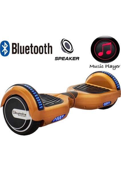 Elektrikli Kaykay Hoverboard Bluetooth Hoparlörlü 6.5 Inch Akıllı Dengeli - Full LED Işıklı