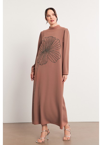 Taş Işleme Detaylı Abiye - Camel