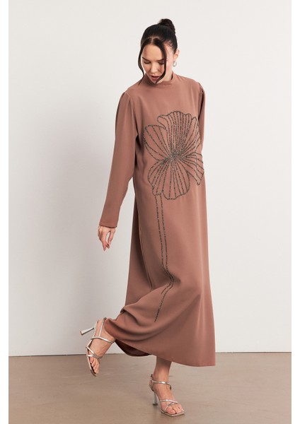 Taş Işleme Detaylı Abiye - Camel